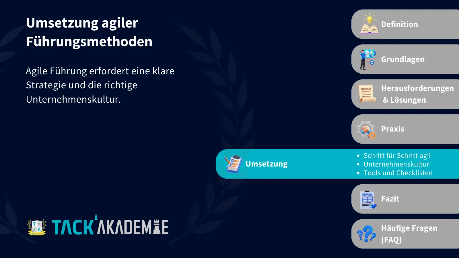 Umsetzung agiler Führungsmethoden